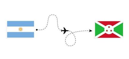 vuelo y viaje de argentina a burundi por concepto de viaje en avión de pasajeros vector