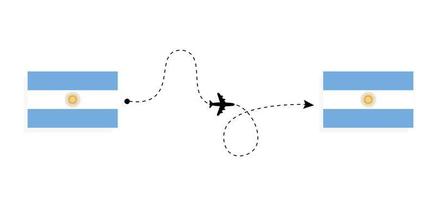 vuelo y viaje de argentina a argentina por concepto de viaje en avión de pasajeros vector