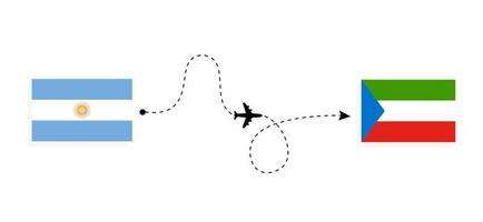 vuelo y viaje desde argentina a guinea ecuatorial por concepto de viaje en avión de pasajeros vector