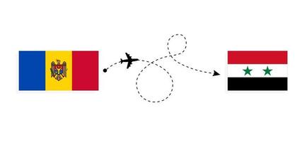 vuelo y viaje de moldavia a siria por concepto de viaje en avión de pasajeros vector