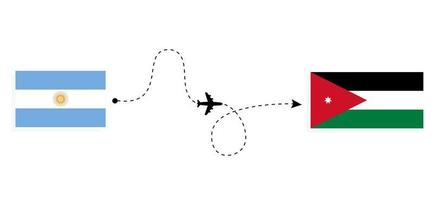 vuelo y viaje de argentina a jordania por concepto de viaje en avión de pasajeros vector