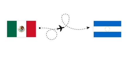 vuelo y viaje de méxico a nicaragua por concepto de viaje en avión de pasajeros vector