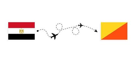 vuelo y viaje de egipto a bután por concepto de viaje en avión de pasajeros vector