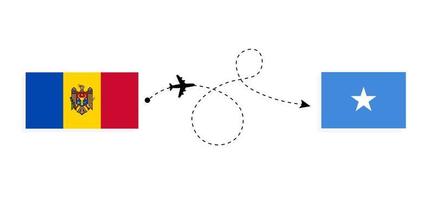vuelo y viaje de moldavia a somalia por concepto de viaje en avión de pasajeros vector
