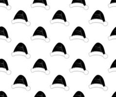 Black Santa Hat on White Background vector