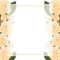 Orange Rose Banner Card Border vector