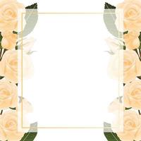 Orange Rose Banner Card Border vector