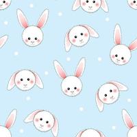 White Rabbit on Light Blue Background. vector