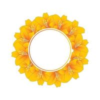 Orange Lily Banner Wreath vector