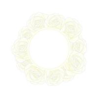 White Rose Flower Banner Wreath vector