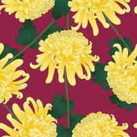 Yellow Chrysanthemum Flower on Violet Background vector