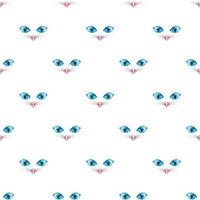 Cat Blue Eye Seamless on White Background vector