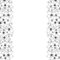 Sakura Cherry Blossom Flower Outline Border vector