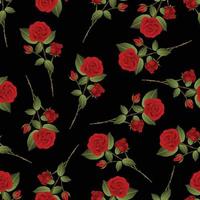 Red Rose Bouquet on Black Background vector