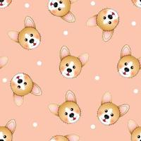 Cute Corgi on Light Orange Background vector