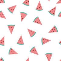 Cute Slice Watermelon isolated on White Background. vector