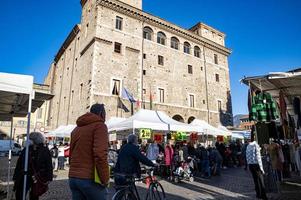 weekly market in the city of terni photo