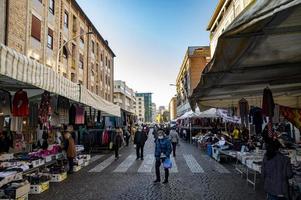 weekly market in the city of terni photo