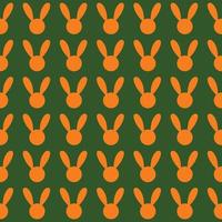 Orange Rabbit Green Background vector