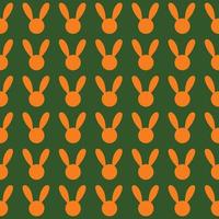 Orange Rabbit Green Background vector