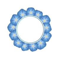 Blue Morning Glory Flower Banner Wreath vector