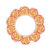 Begonia Flower, Picotee Sunburst Banner Wreath vector