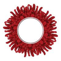 Red Chrysanthemum Flower Banner Wreath vector