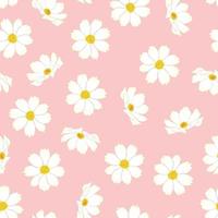 White Cosmos Flower on Pink Background vector