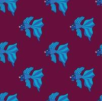 Siamese Fighting Fish on Purple Background vector