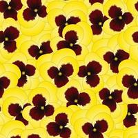 Yellow Pansy Flower on Seamless Background vector