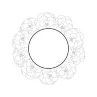 Begonia Flower Outline, Picotee Banner Wreath vector