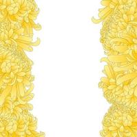 Yellow Chrysanthemum Flower Border. vector