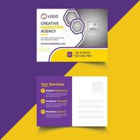 Corporate postcard design template vector