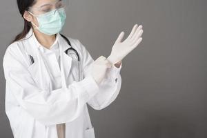 woman doctor is preparing to work with Coronavirus photo