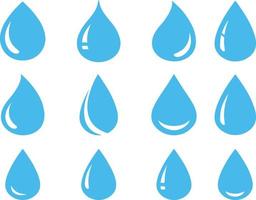 blue solid color water drop vector