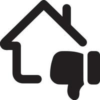 house dislike icon vector