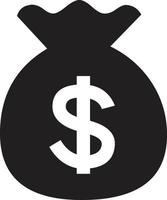 dollar sign in bag icon vector
