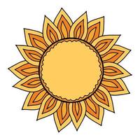 ilustración vectorial del icono del sol estilizado para carnaval o vacaciones rusas de maslenitsa. arte folclórico, símbolo tradicional de la semana de los panqueques vector