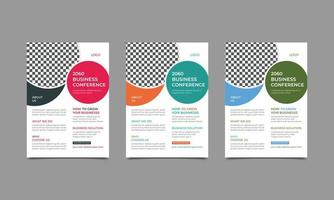 Conference flyer design template. Corporate Business Conference poster and flyer design layout template in A4 size. vector illustration.