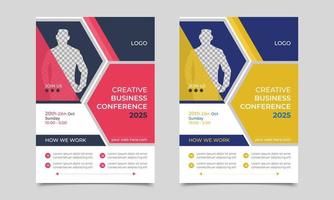 Creative abstract business conference flyer vector social media editable template design. Business Conference brochure, poster, flyer, magazine and booklet design layout template in A4 size.
