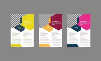 Conference flyer design template. Online business conference meeting and seminar flyer design template. vector eps10 .