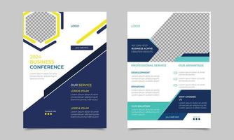 Virtual Conference Business Social Media Post digital Marketing Square Flyer Template. Modern Conference online meeting, poster and  Flyer Design Template, with wonderful unique shape and background vector