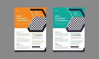 Creative conference flyer design template.