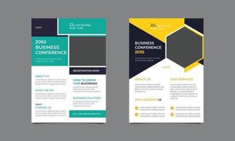 Corporate conference flyer design template with nice background.