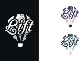 Hot Air Balloon Ride Creative Logo Design Template vector