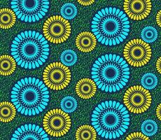 tela de impresión de cera africana sin costuras, adornos étnicos hechos a mano para su diseño, flores étnicas afro y elementos geométricos de motivos tribales. textura de vector, estilo de moda de ankara textil colorido de áfrica vector