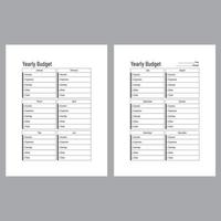 Yearly Budget Planner Log Book vector