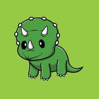 Cute Triceratops Cartoon Vector Icon Illustration. Animal Icon Concept Isolated Premium Vector. Flat Cartoon Style