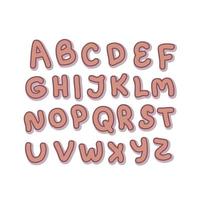 Set of voluminous bulky alphabet with shadow. vector