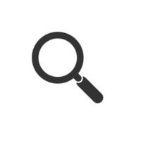 Flat icon design of magnifying glass or search icon isolated on white background. Vector eps10